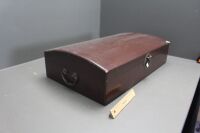 Large Dome Topped Timber Carry Case with Wine Bottle Removable Insert - 5