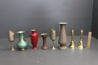 Asstd Lot of Brass Vases & Bells