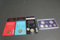 1984 Australian Mint Proof Set of Coins in Box + 2 x 2012 Wheatsheaf Uncirculated $1 and 2011 Rams Head Uncirculated $1 in Original Packs - 2