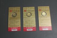 3 x Australian Mint Lunar Series $1 Uncirculated Coins 2007, 2008, 2009, Years of the Pig, Rat and Ox in Original Unopened Packs - 2