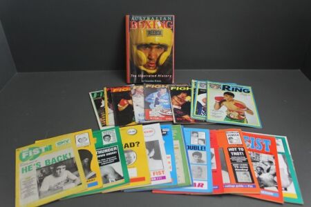 Asstd Lot of Vintage Boxing Magazines and Hardback Book