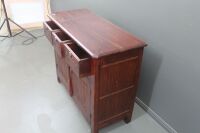 Small Contemporary 2 Door 3 Drawer Teak and Bamboo Buffet / Sideboard - 3