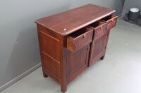 Small Contemporary 2 Door 3 Drawer Teak and Bamboo Buffet / Sideboard - 4