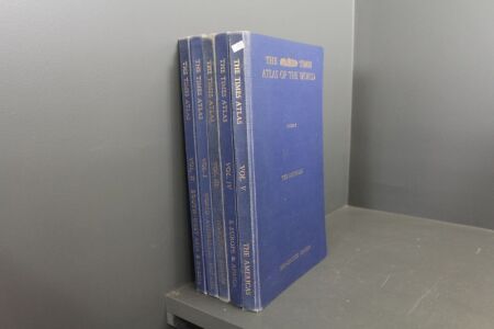 5 Volumes of Large A3 Size Mid Century The Times Atlas of the World inc. Hundreds of Coloured Maps