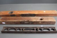 2 x Timber + 1 x Cast Iron Antique Levels - 2