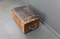 Antique Pine Glory Box with Iron Hinges and Nails + Later Rope Handles - 3