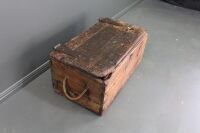 Antique Pine Glory Box with Iron Hinges and Nails + Later Rope Handles - 4