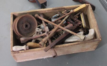 Vintage Timber Crate Full of Vintage Tools