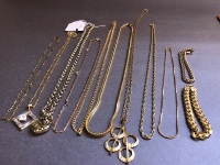 Asstd Lot of Gold Plated Necklaces, Chains, Bracelets - 2