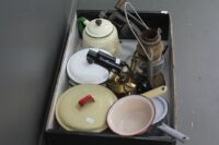 Asstd Lot of Kitchenalia inc. Enamelware, Mincer + Brass Blow Torch etc - 3