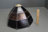 Leadlight Lampshade in Maroon and Gold