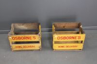 A Pair of Vintage Painted Timber Crates - Osborne Home Delivery