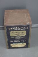 Huge Antique Edwards & Co 28lb Tea Tin - Australia's Tea Men - Great Condition