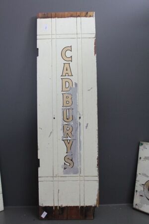 Vintage Vertical Timber Cadburys Timber Sign