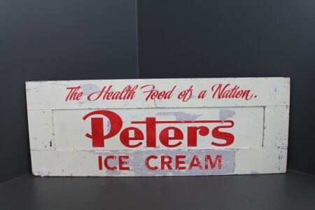 Peter's Ice Cream Timber Sign - The Health Food of a Nation