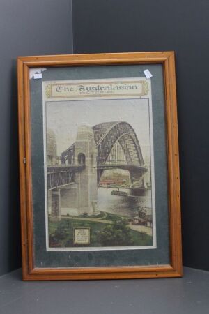 Framed Front Page of the Australasian 1932 Depicting Sydney Harbour Bridge