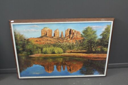 Large Framed Original Oil On Board - Reflection - Signed E.H. Lasson Phil