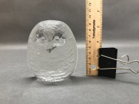 Mats Jonasson Swedish Crystal Owl Paperweight Sweden (Signed)