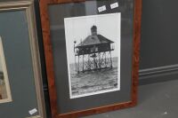 Antique Framed Litho of Parliament House Brisabane + Framed Photo of Pile Light Moreton Bay - 2