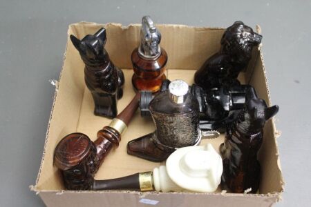 Asstd Lot of Vintage Avon Collectable Bottles inc. Dogs, Pipes, Car etc