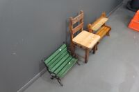 Mini Iron and Timber Bench, Childs Timber Chair + Mini Timber Bench Shelf - 3