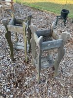 2 x Hardwood Timber Plant Stands - 2