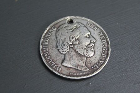 1872 Dutch 2.5 Guilder Silver Coin