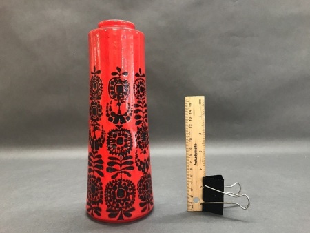 Vintage Red & Black Glazed West German Vase