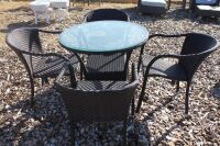 5 Piece Poly Woven Outdoor Setting with Glass Top Table - 2