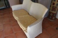 2 Seater Wicker Sofa with Fitted Cushion - 3