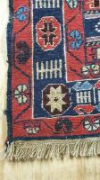 Hand Knotted & Naturally Dyed Turkish Wool Runner in Red/Blue Geo Design - 2