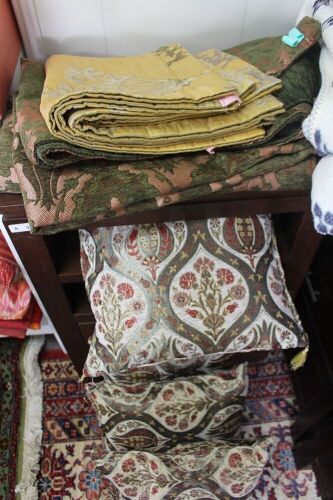 Lot of Silk Cushion Covers, Cushions and Throws