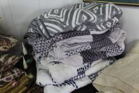 Lot of Blue/White & Grey/White Blankets - 2