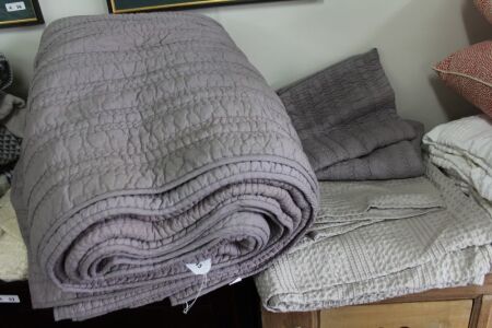 Asstd Lot of Cotton Bed Linen / Throws in Grey / Taupe