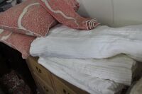 Asstd Lot of Cotton Bed Linen / Throws in Red / Cream - 2