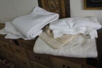 Large Asstd Lot of Quilted Bed Linen in White and Cream