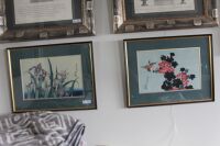 Pair of Signed and Framed Japanese Floral Paintings