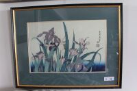 Pair of Signed and Framed Japanese Floral Paintings - 3