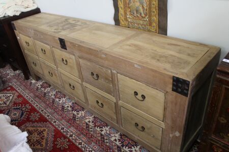 Large Contemporary 10 Drawer Sideboard with Iron Fittings