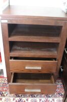 Hardwood 2 Drawer Shelf Unit - 2