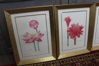 4 x Gilt Framed Floral Artworks on Embossed Paper - 3