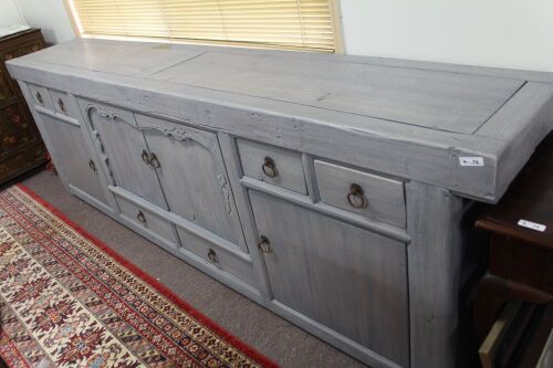 Huge Bluewashed Contemporary Timber Sideboard 6 Drawers 4 Doors