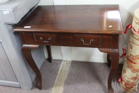 Vintage Style Teak 2 Drawer Writing Desk