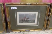 4 x Gilt Framed Antique Hand Framed Lithographs of English Scenes - 3