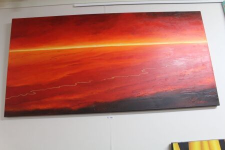 Large Original Oil on Canvas - Sunset - Signed C Bloxsome