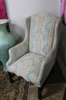 Quality Upholstered Wingback Armchair on Hardwood Legs