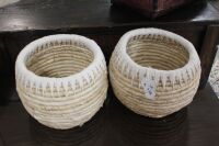 2 x New Woven Suta Belly Baskets