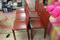 Set of 6 Cassina Cab 412 Ochre Leather Dining Chairs by Mario Bellini - 2