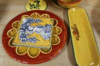 Asstd Lot of Yellow Mediterranean Style Glazed Kitchenalia - 3