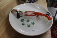 XL Italian Hand Painted Ceramic Seafood Platter - 2